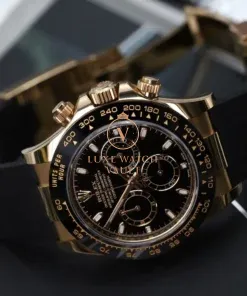 Alternative view of Rolex Daytona Yellow Gold Oysterflex Black Dial 116518LN - 2021