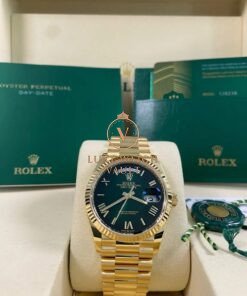 Rolex Day Date 36  Fluted Bezel Green Ombre Dial