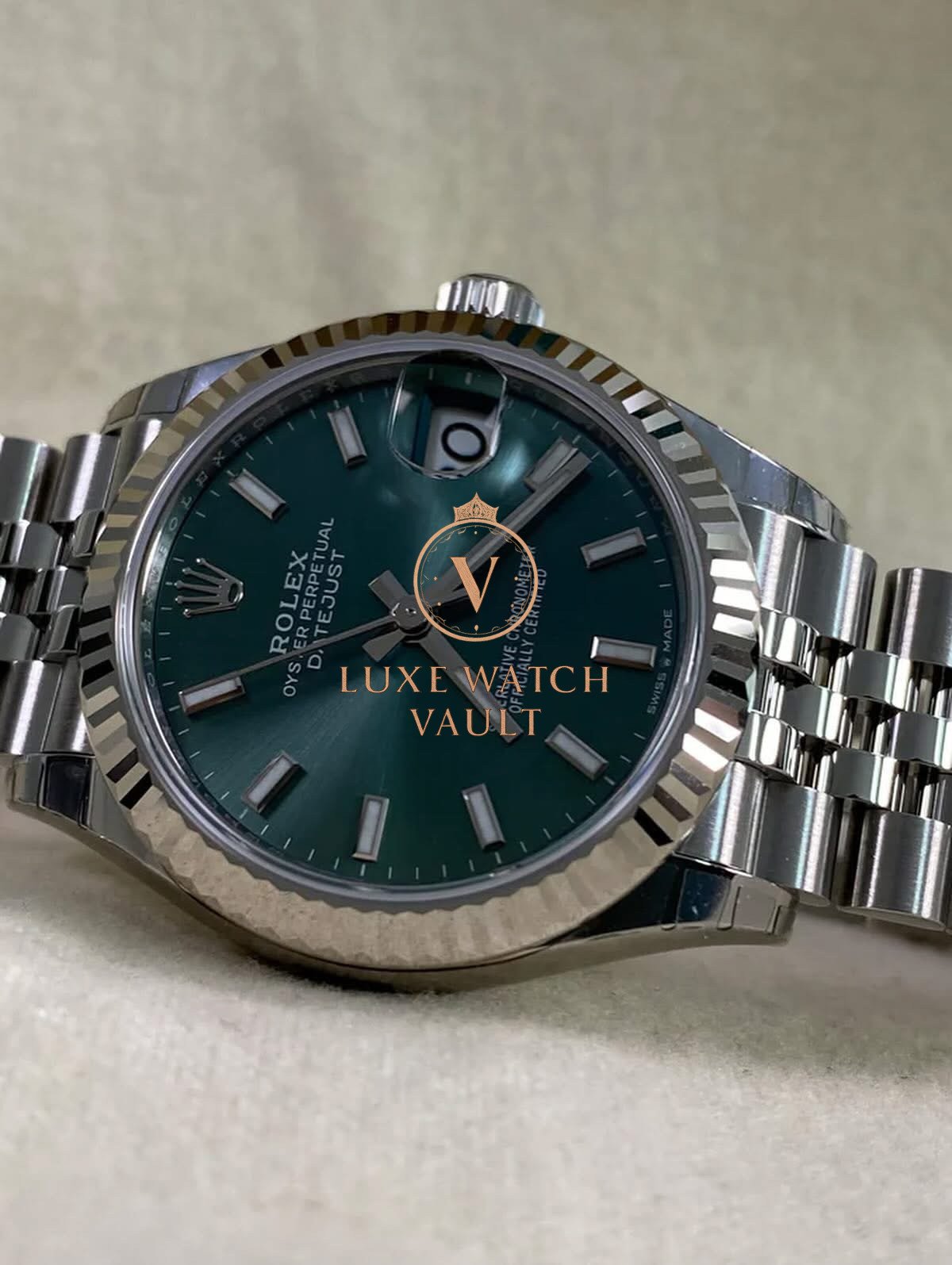 Rolex Datejust 31 Fluted Bezel Mint Green Dial - Image 10