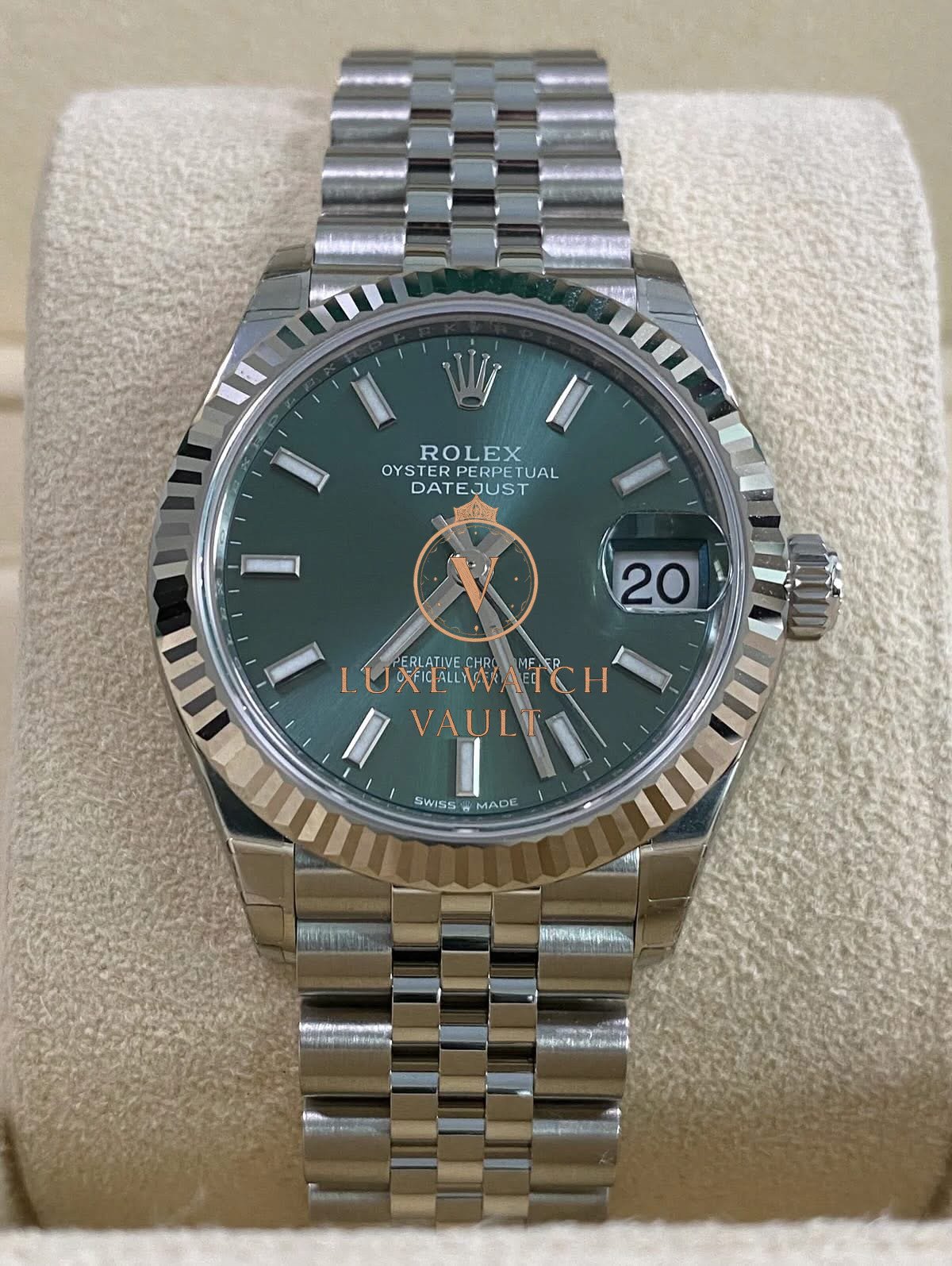 Rolex Datejust 31 Fluted Bezel Mint Green Dial - Image 3