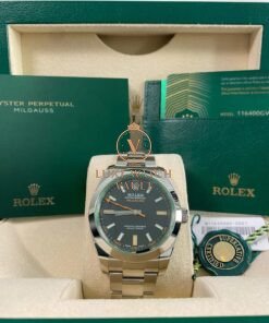 Rolex Milgauss Black Dial Green Crystal