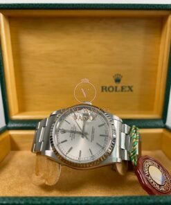 Rolex Steel Datejust 36 Fluted Bezel Silver Index Dial