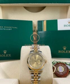 Rolex Steel & Yellow Gold Lady Datejust  Champagne Roman Dial