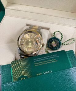 Rolex Yellow Gold Rolesor Sky-Dweller Champagne Index Dial