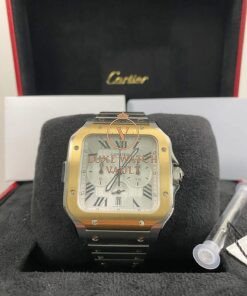 Cartier Santos de Cartier Chronograph Steel & Yellow Gold